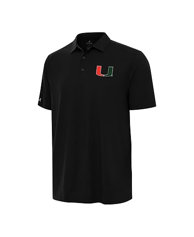 Antigua Men's Black Miami Hurricanes Era Polo Shirt