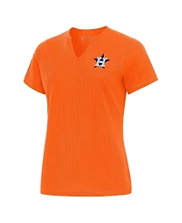 Antigua Women's Orange Houston Astros Notch Neck T-Shirt
