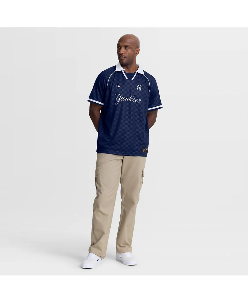 Fanatics Men's Navy New York Yankees Homerun Raglan V-Neck Polo Shirt