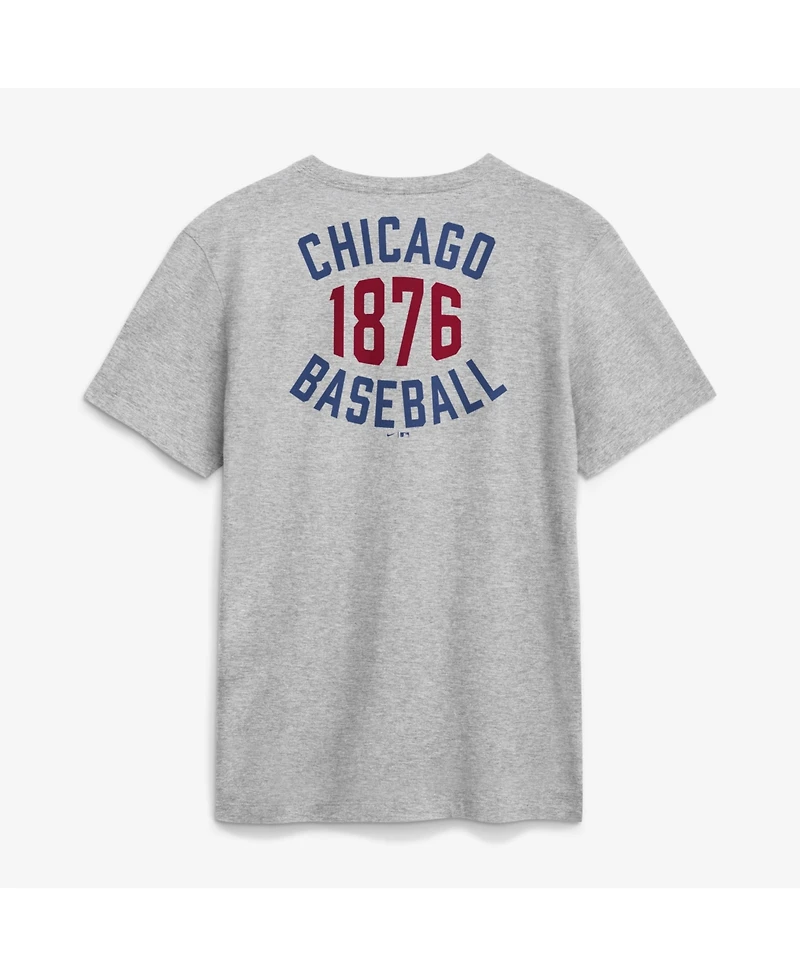 Nike Men's Heather Gray Chicago Cubs Cooperstown 2-Hit T-Shirt