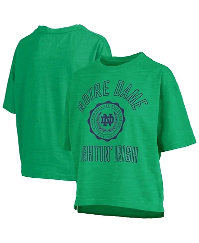 Pressbox Women's Kelly Green Notre Dame Fighting Irish Motley Crew Bishop Waist Length Oversized Slub T-Shirt