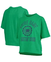 Pressbox Women's Kelly Green Notre Dame Fighting Irish Motley Crew Bishop Waist Length Oversized Slub T-Shirt