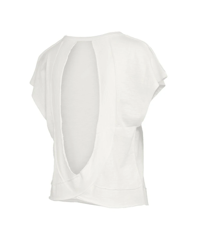 Pressbox Women's Cream Notre Dame Fighting Irish Nelson Movement Open Back Slub T-Shirt