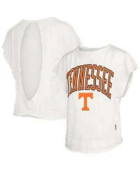 Pressbox Women's Cream Tennessee Volunteers Nelson Movement Open Back Slub T-Shirt