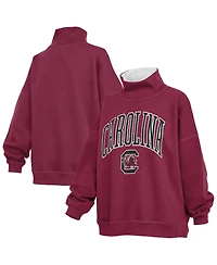 Pressbox Women's Garnet South Carolina Gamecocks Oversized Mock Neck Sweatshirt