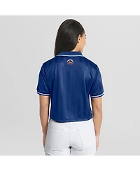 Wear by Erin Andrews Women's Royal New York Mets Cropped Polo Shirt