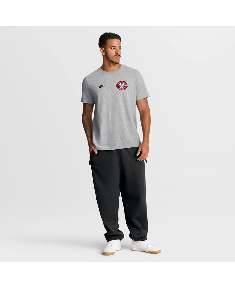 Nike Men's Heather Gray Cincinnati Reds Cooperstown 2-Hit T-Shirt