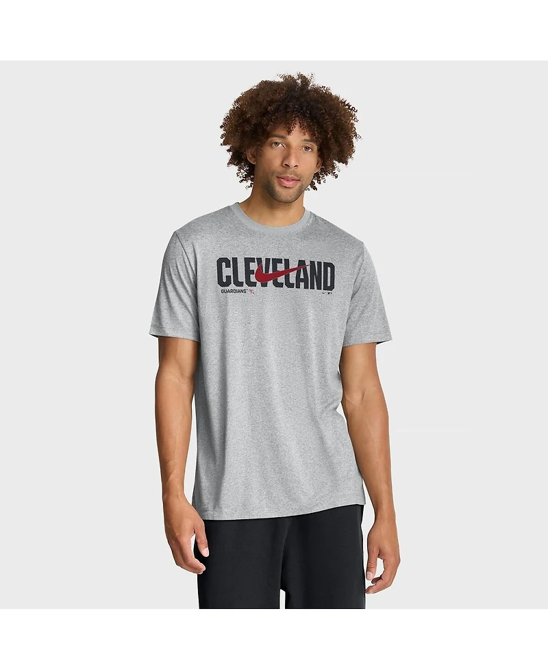 Nike Men's Heather Gray Cleveland Guardians Swoosh Legend Dri-fit T-Shirt