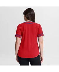Fanatics Women's Red Philadelphia Phillies Diva Race Ahead Raglan V-Neck T-Shirt
