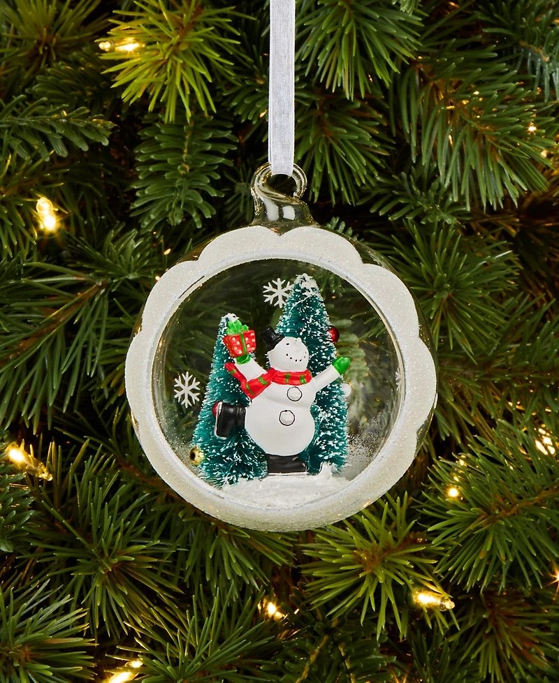 Holiday Lane Christmas Cheer Snowman Half-Ball Ornament, Macy's Exclusive