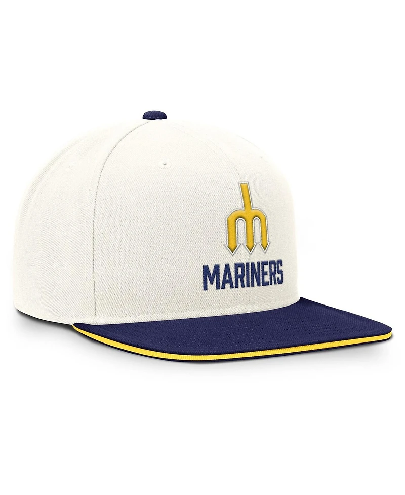 Nike Men's Cream/Navy Seattle Mariners Cooperstown Pro Dri-fit Snapback Hat