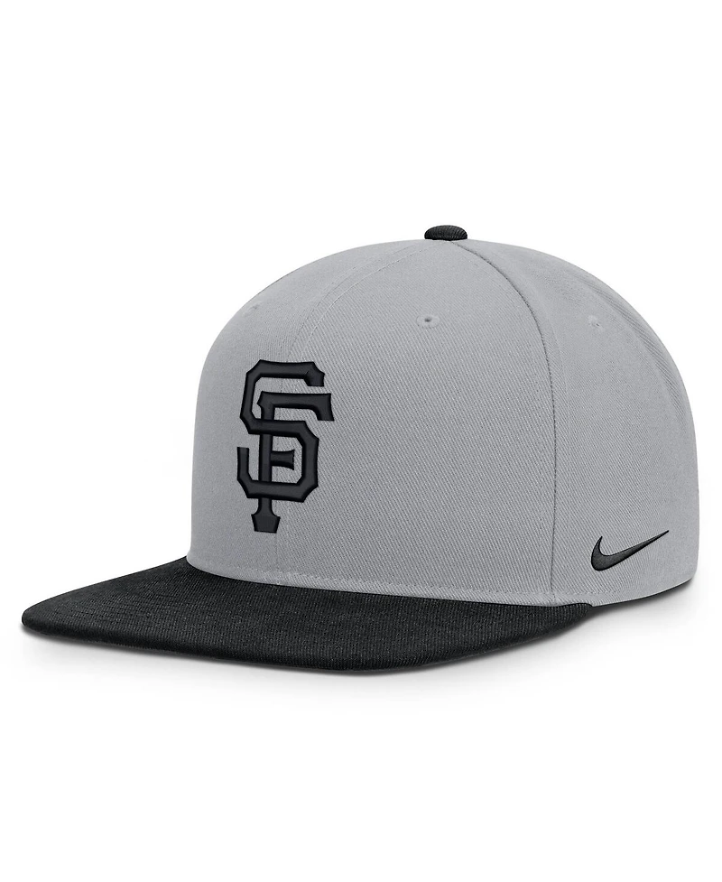 Nike Men's Gray/Black San Francisco Giants Primetime Pro Dri-fit Snapback Hat