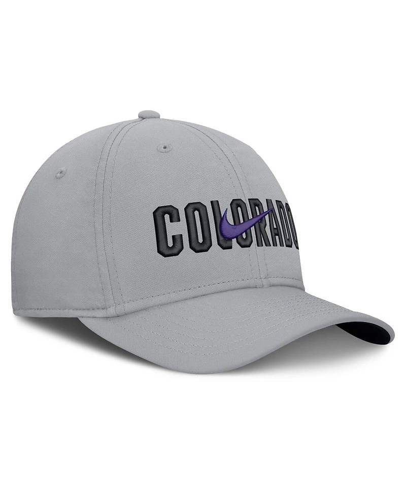 Nike Men's Gray Colorado Rockies Primetime Rise Dri-fit Flex Hat
