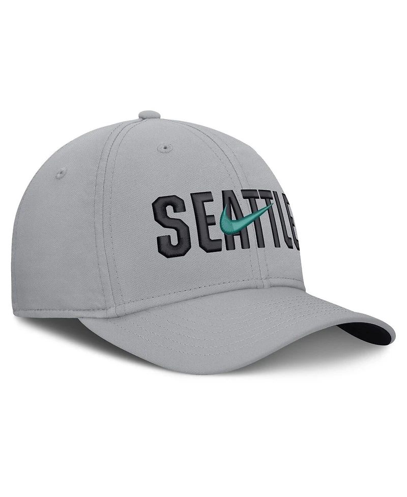 Nike Men's Gray Seattle Mariners Primetime Rise Dri-fit Flex Hat