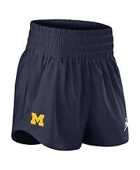 Jordan Women's Navy Michigan Wolverines Performance One Dri-fit High-Rise Shorts