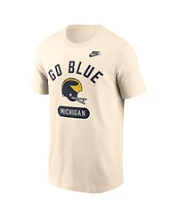 Nike Men's Natural Michigan Wolverines Legacy Arch Helmet T-Shirt