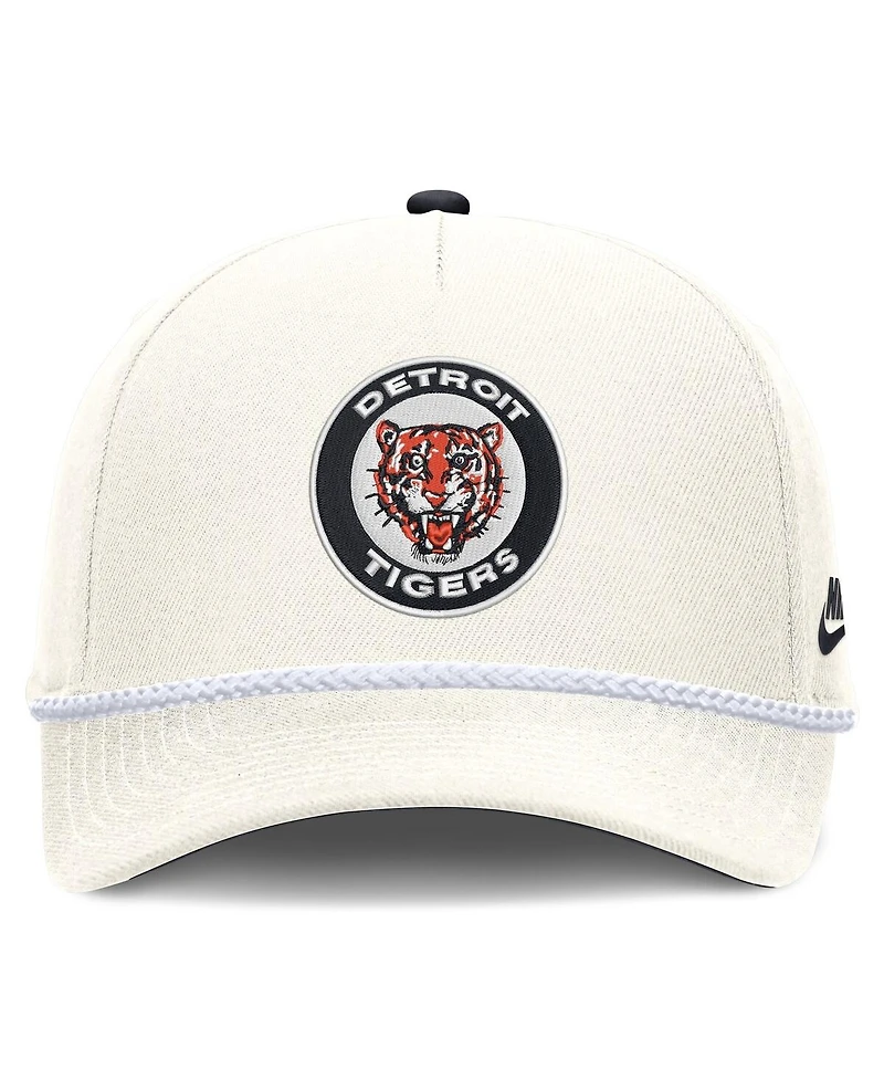 Nike Men's Cream Detroit Tigers Cooperstown Rise Adjustable Hat