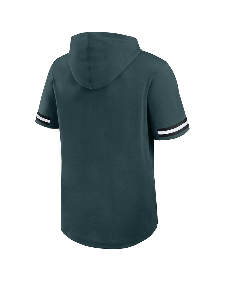 Fanatics Men's Midnight Green Philadelphia Eagles Optimal Play Short Sleeve Hooded T-Shirt