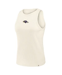 Fanatics Women's Cream Baltimore Ravens Star Play Tri-Blend Ribbed Tank Top
