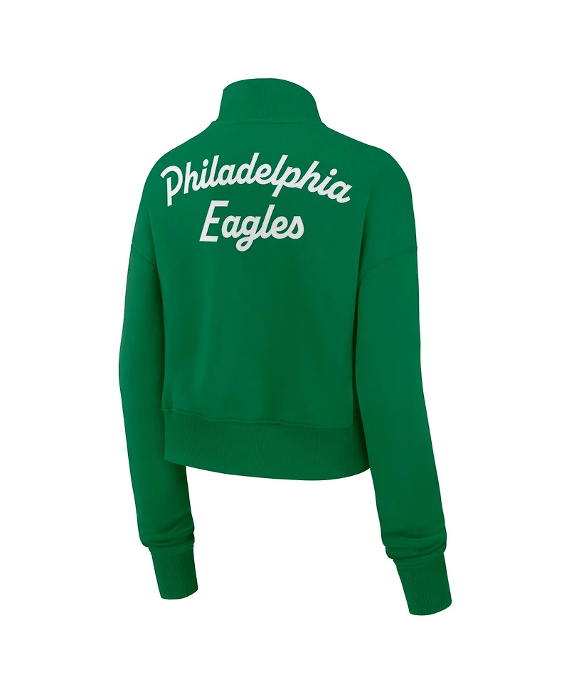Nike Women's Kelly Green Philadelphia Eagles Phoenix Fleece Quarter-Zip Sweatshirt