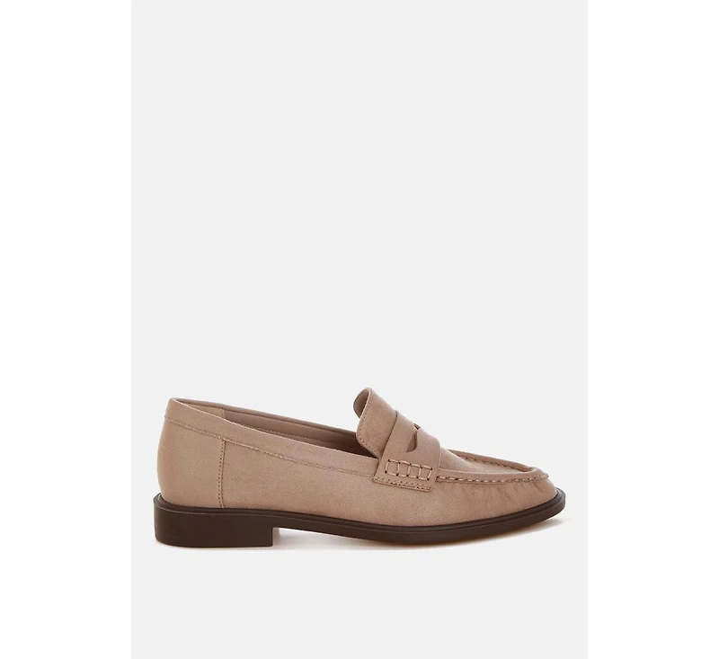 London Rag Women's Fhalko Penny Strap Low Block Heel Loafers
