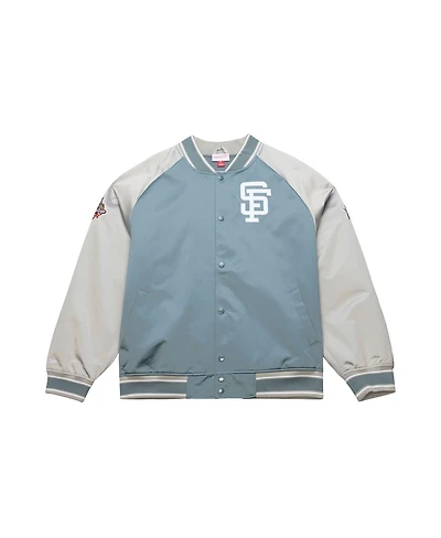 Mitchell & Ness Men's Gray San Francisco Giants Thunderstorm Head Coach Lightweight Satin Full-Snap Jacket