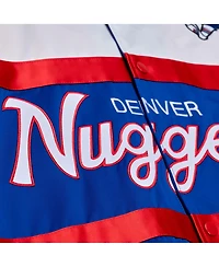 Mitchell & Ness Men's Royal Denver Nuggets Hardwood Classics Head Coach Lightweight Satin Full-Snap Jacket