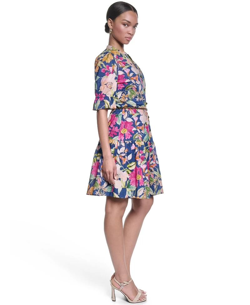Karl Lagerfeld Paris Petite Collared Button-Down Dress