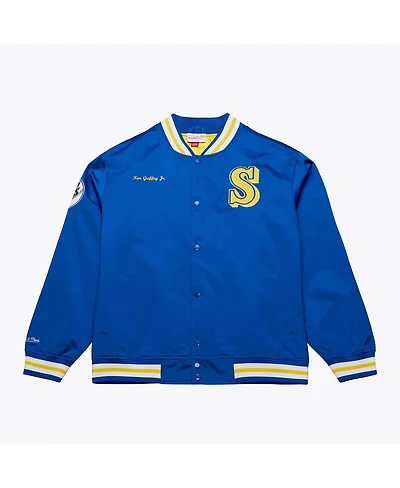 Mitchell & Ness Men's Ken Griffey Jr. Royal Seattle Mariners Legends Collection Lightweight Satin Full-Snap Jacket