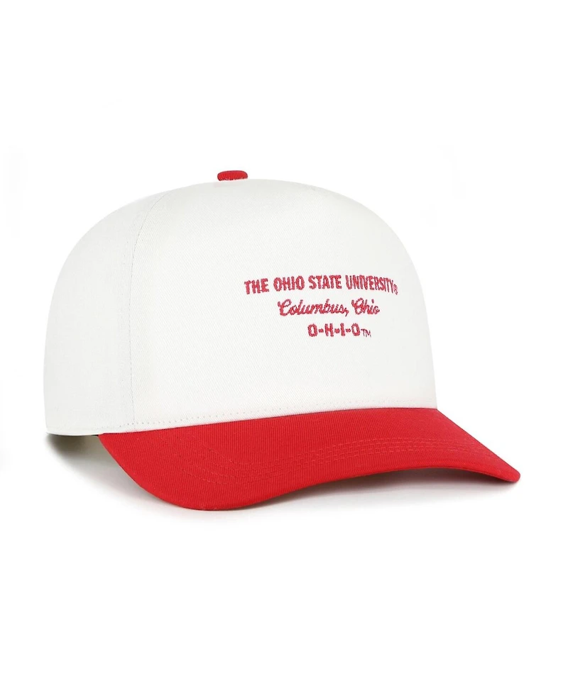 '47 Brand Men's White Ohio State Buckeyes Contemporary Basics Two-Tone Hitch Adjustable Hat