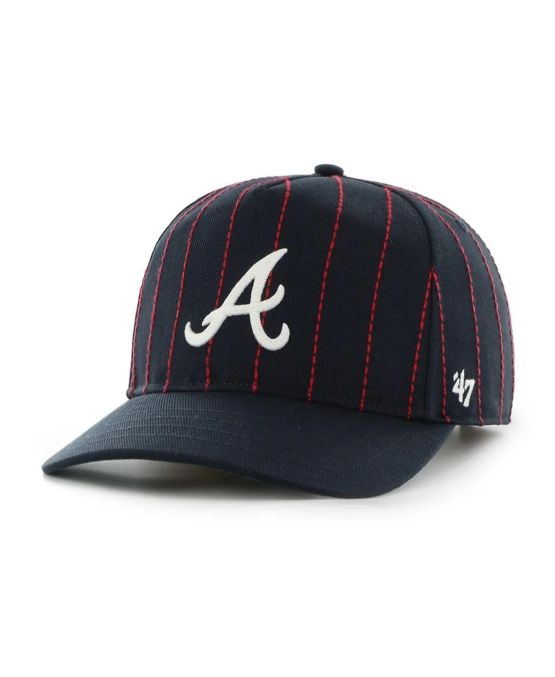 '47 Brand Men's x Rawlings Navy Atlanta Braves Pinstripe Hitch Adjustable Hat