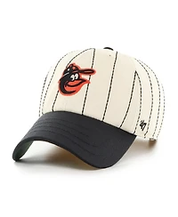 '47 Brand Men's x Rawlings Natural/Black Baltimore Orioles Pinstripe Clean Up Adjustable Hat