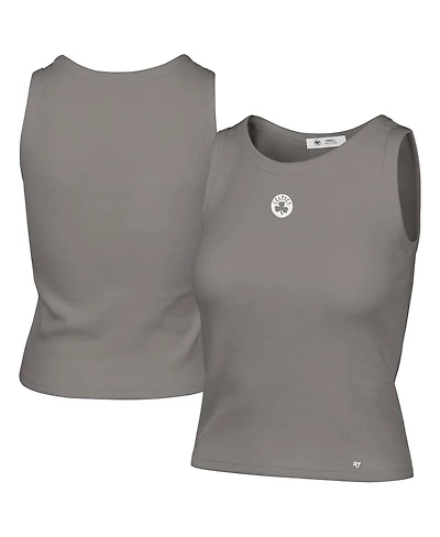 '47 Brand Women's Gray Boston Celtics Cropped Skyhook Baby Rib Tank Top