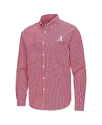 Antigua Men's Crimson Alabama Tide Ellis Woven Tri-Blend Long Sleeve Button-Down Shirt
