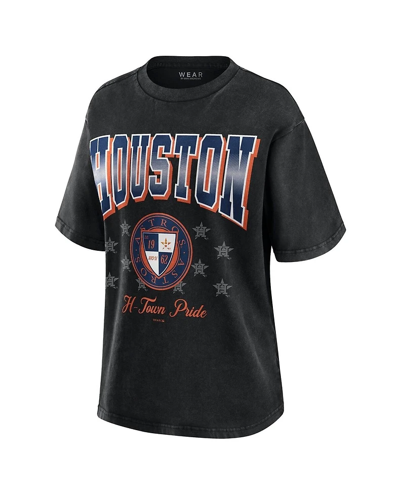 Wear by Erin Andrews Women's Black Houston Astros Oversized Boyfriend T-Shirt