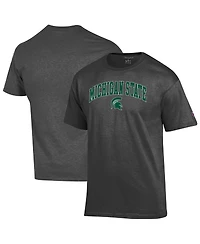 Champion Men's Heather Charcoal Michigan State Spartans Arch Over Logo T-Shirt