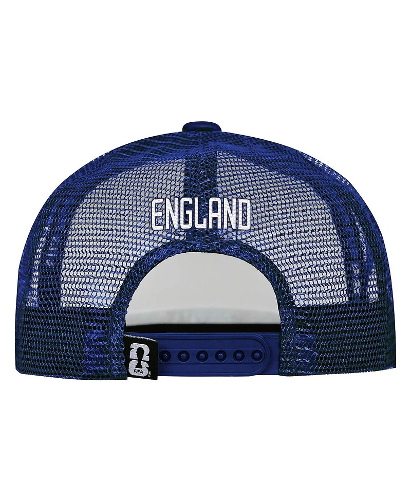 Outerstuff Men's White/Royal England National Team Defender Adjustable Trucker Hat