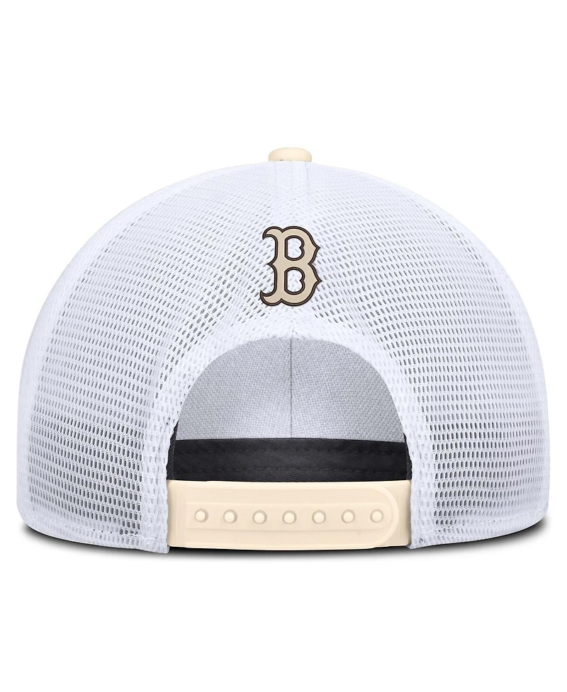 Nike Men's Natural/White Boston Red Sox Rise Dri-fit Trucker Adjustable Hat