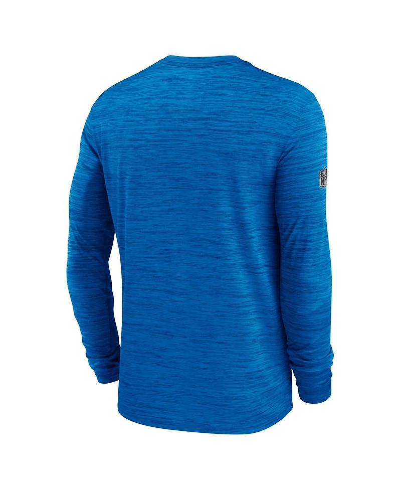 Nike Men's Blue Detroit Lions Sideline Offensive Transition Velocity Dri-fit Long Sleeve T-Shirt