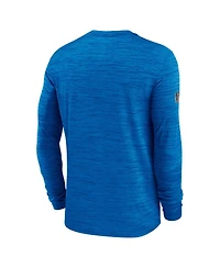 Nike Men's Blue Detroit Lions Sideline Offensive Transition Velocity Dri-fit Long Sleeve T-Shirt