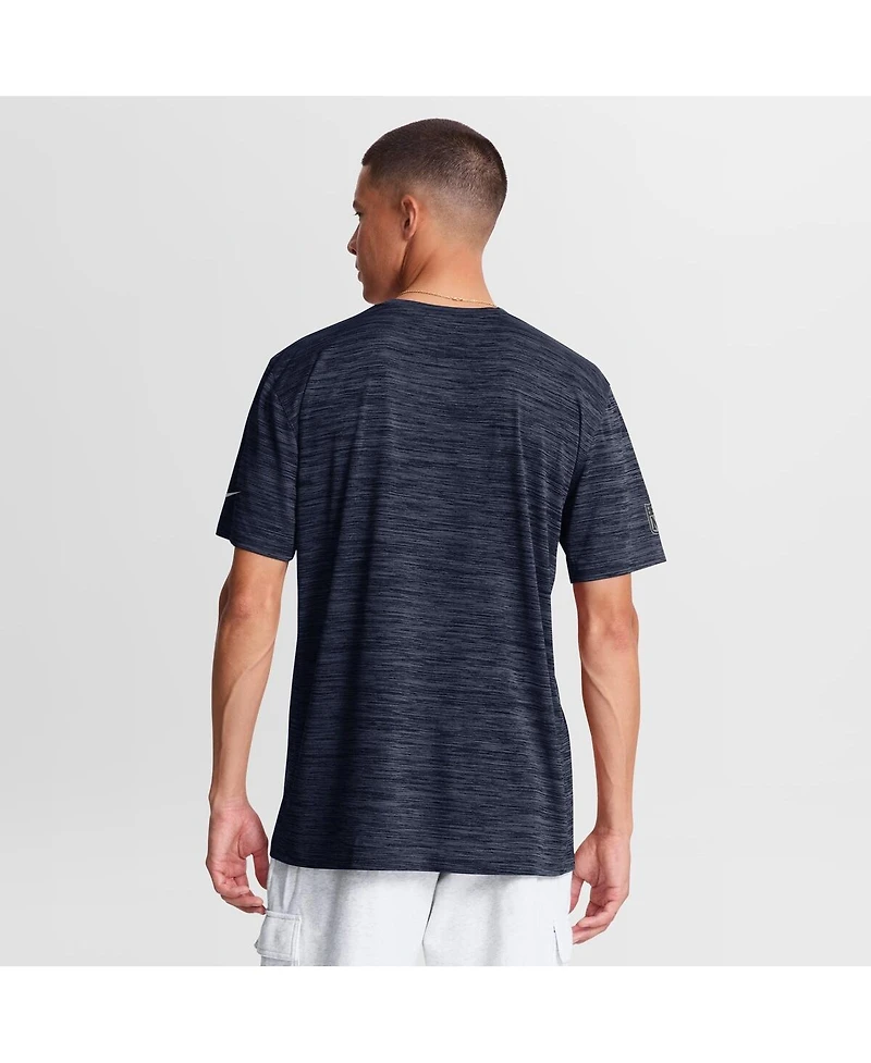 Nike Men's Navy New England Patriots Sideline Double Covered Dri-fit Velocity T-Shirt