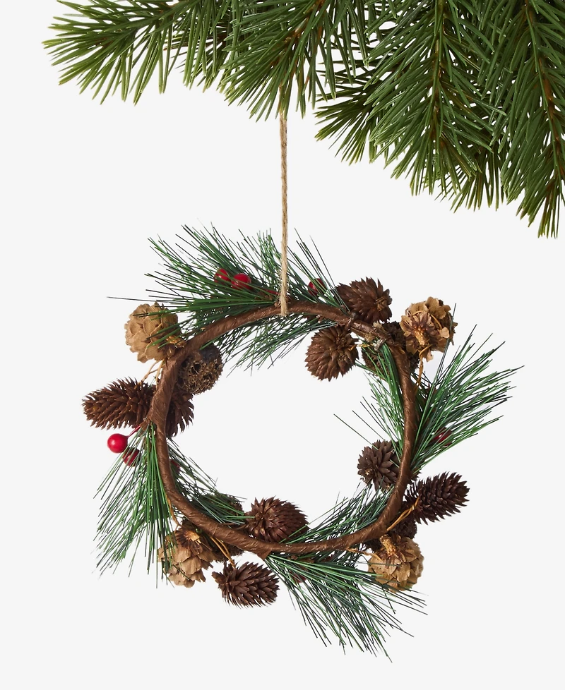 Holiday Lane Cozy Cabin Pinecone Wreath Ornament, Macy's Exclusive