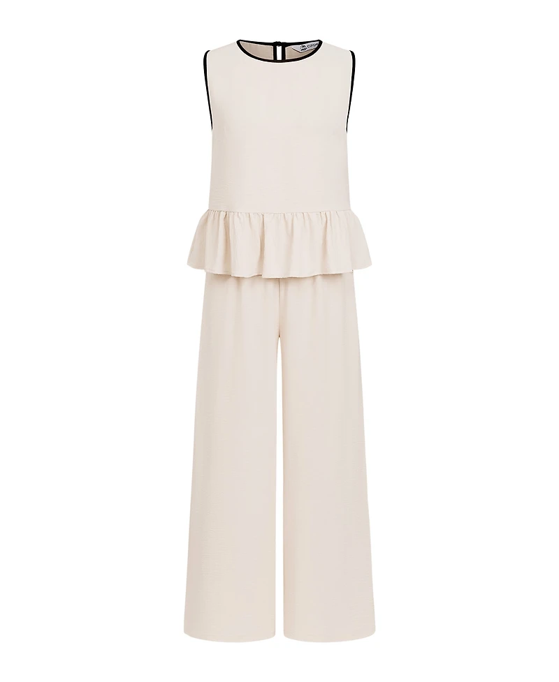 Cupshe Women's Crew Neck Unlined Long Pants Set