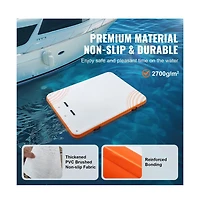 Sugift Inflatable Floating Dock 10x8 ft Non-Slip Pvc Water Mat with Ladder Carry Bag