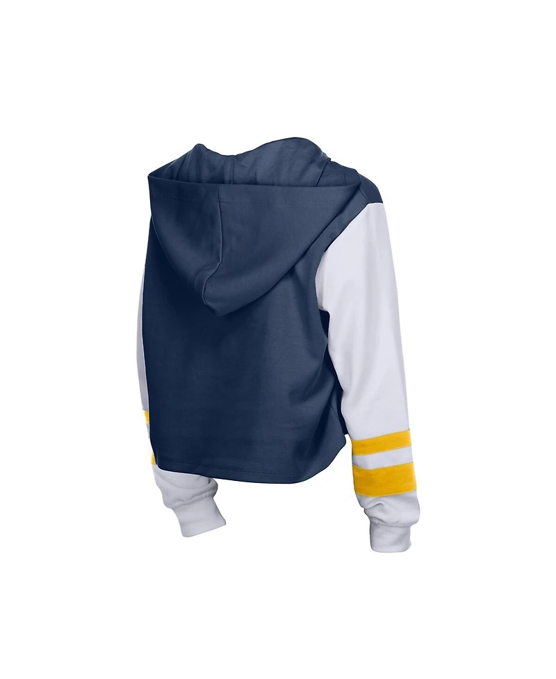 New Era Women's Navy Milwaukee Brewers Boxy Lace-Up Hoodie