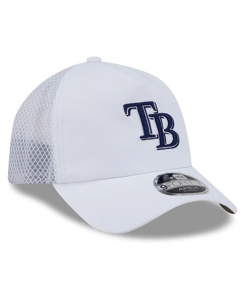 New Era Men's White Tampa Bay Rays 2026 Batting Practice Apex 9FORTY Adjustable Trucker Hat
