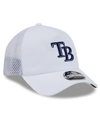New Era Men's White Tampa Bay Rays 2026 Batting Practice Apex 9FORTY Adjustable Trucker Hat