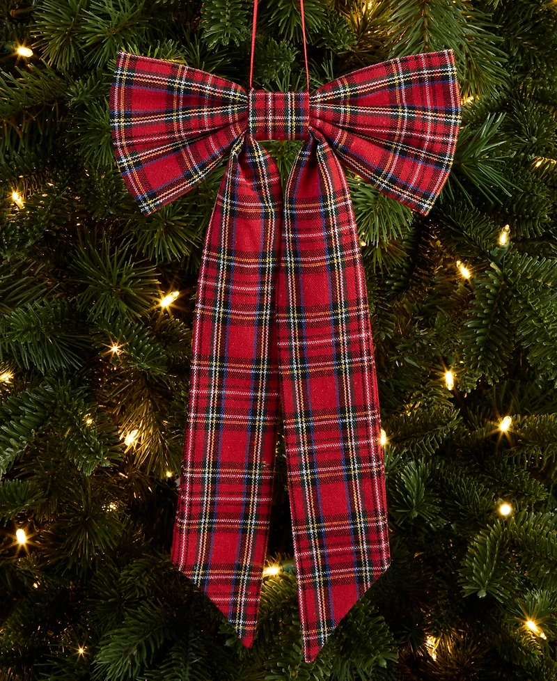Holiday Lane Cozy Cabin Fabric Bow Ornament, Macy's Exclusive