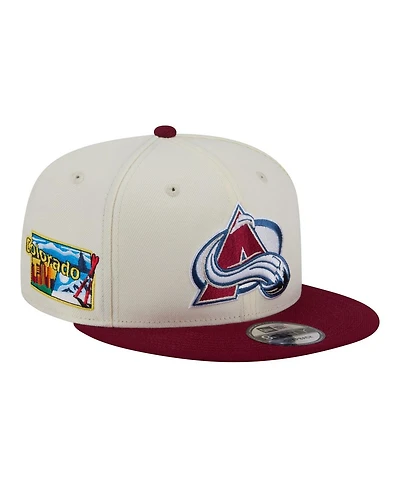New Era Men's White/Burgundy Colorado Avalanche Injection Localized Two-Tone 9FIFTY Snapback Hat