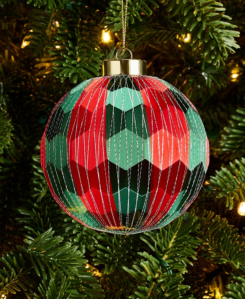 Holiday Lane Cozy Cabin Ball Ornament, Macy's Exclusive
